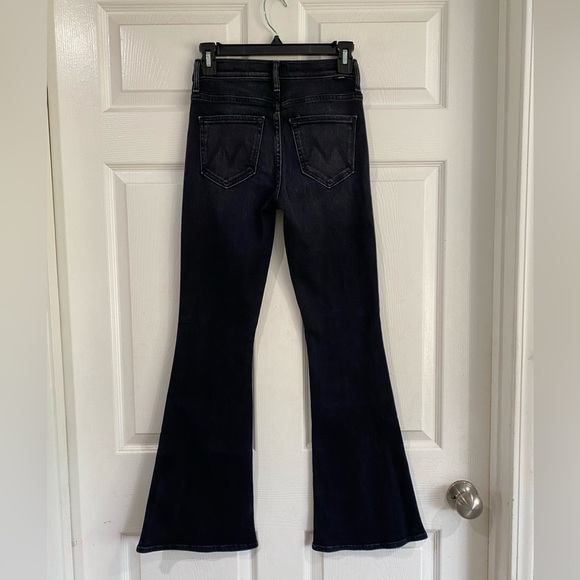 Mother The Weekender Fray Jeans In Deep End Dark Gray Wash Size 24 Flare - Picture 8 of 14